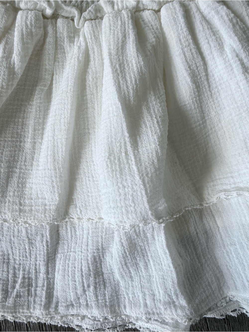 Heartland White Tiered Mini Skirt Fairy Cottagecore Size XS S - Picture 5 of 6